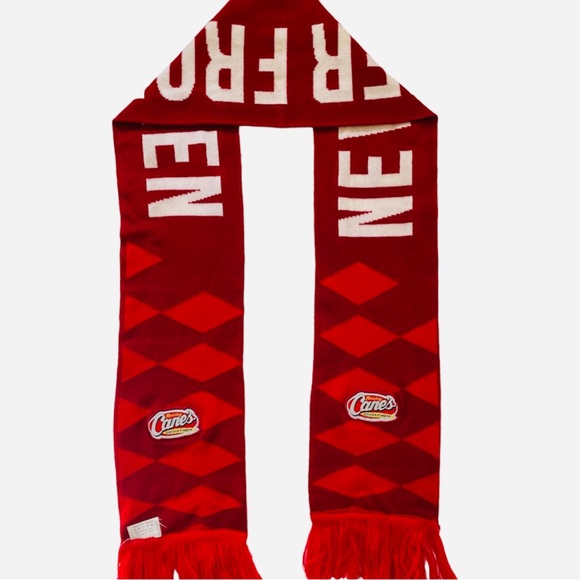 RAISING CANES Womens Mens Scarf Christmas Chicken Fast food Red Knit Unisex - Picture 3 of 8